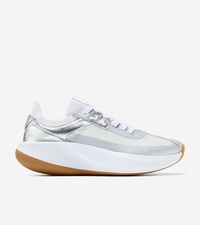 W36275:SILVER METALLIC LTHR / WHITE