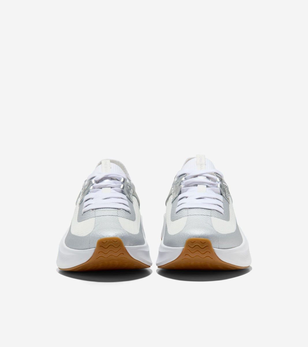 W36275:SILVER METALLIC LTHR / WHITE
