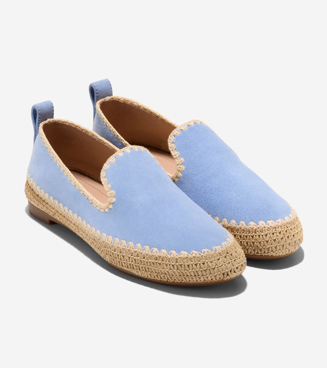 W36189:HYDRANGEA SUEDE / NATURAL RAFFIA