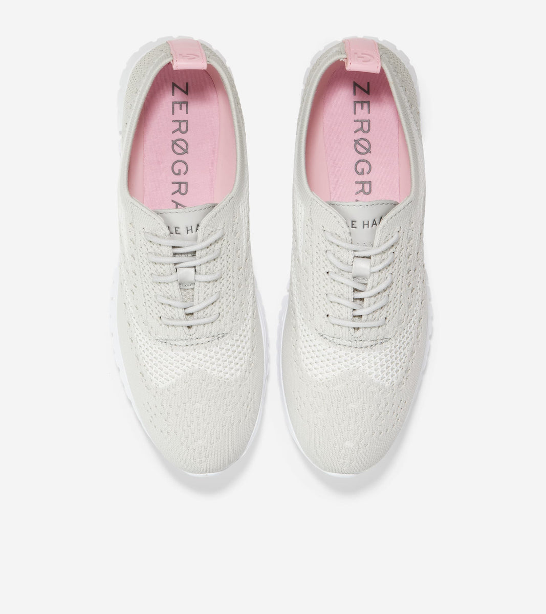 W24030:OYSTER MUSHROOM/WHITE KNIT / OYSTER MUSHROOM LEATHER / CH MEMPHIS PINK  HEEL STRIP & LININ