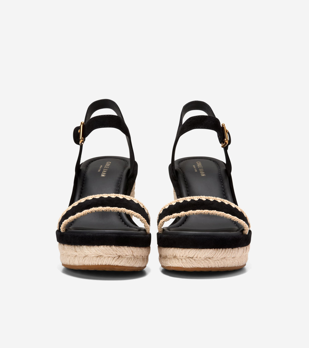 W36996:BLACK SUEDE / RAFFIA
