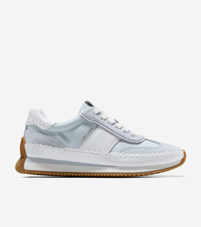 W36786:BALLAD BLUE NYLON/SDE / WHITE LTHR