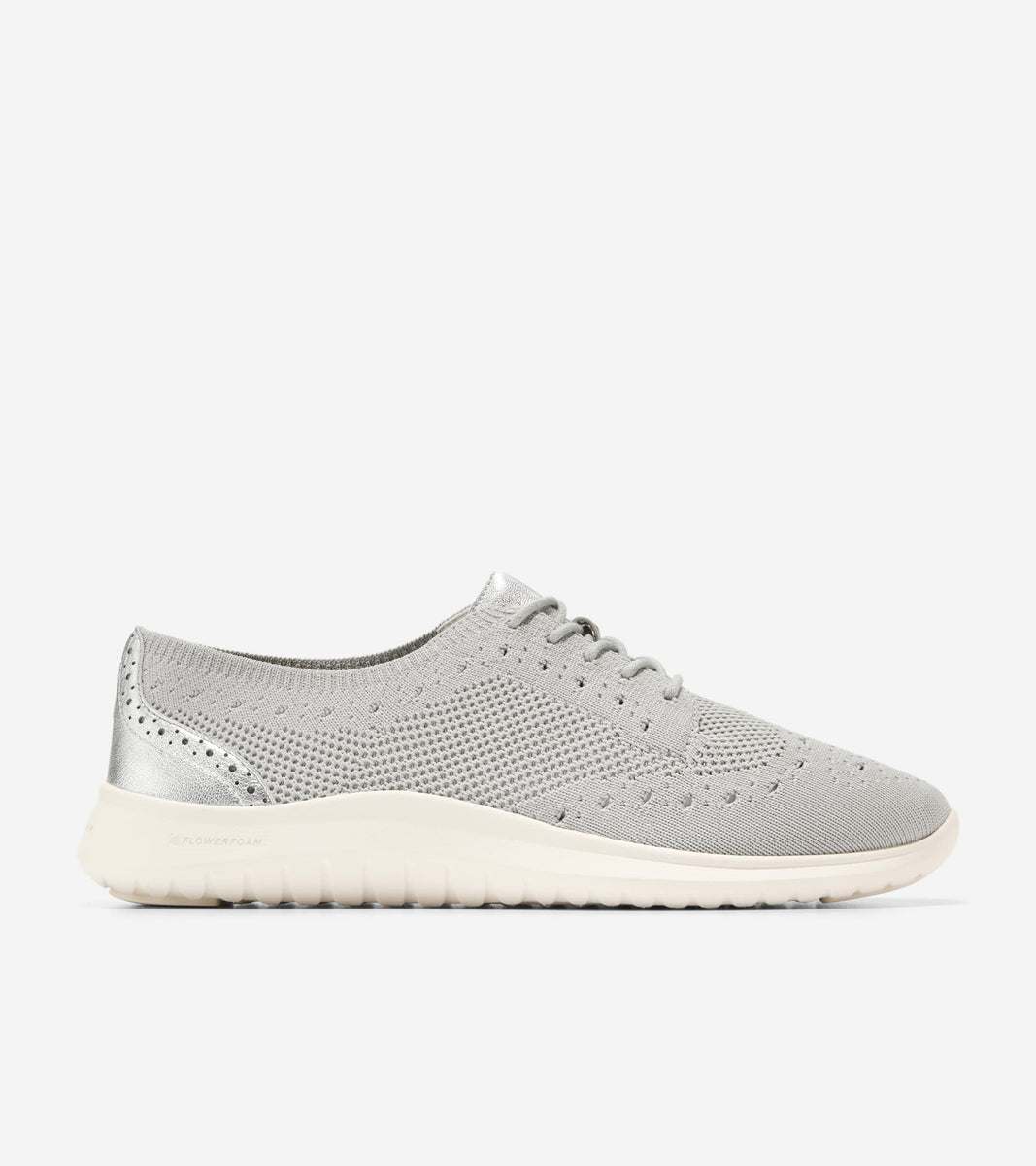 W31219:DRIZZLE KNIT/SILVER METALLIC LEATHER/IVORY