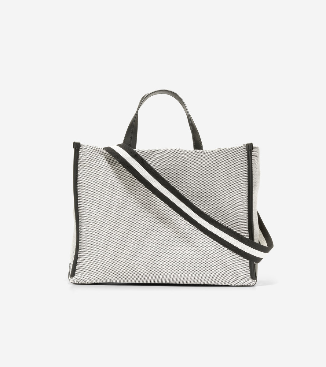 U07660:BLACK-WHITE CANVAS/BLACK TRIM/STRIPED WEBBING:0000