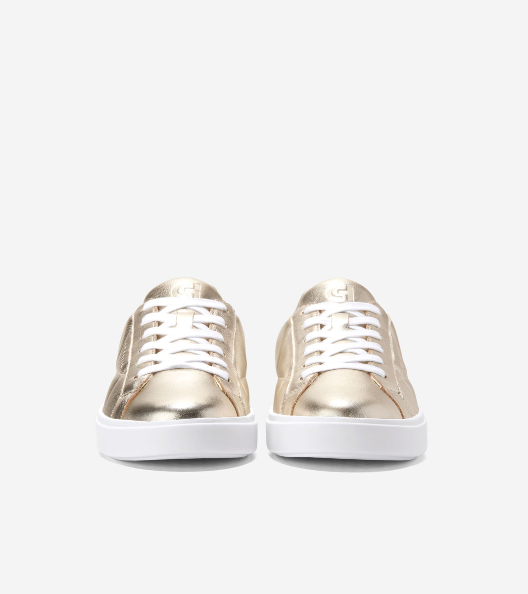 W32974:SOFT GOLD QUILTED LEATHER/WHITE