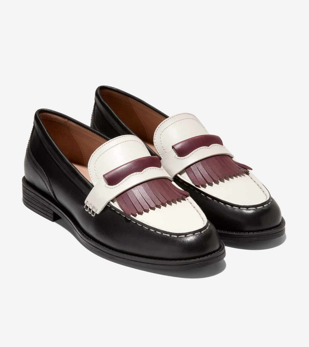 W33553:IVORY/BLACK/CH DK GARNET LTR